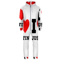 I Love Justin Hooded Jumpsuit (men)