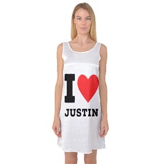 I Love Justin Sleeveless Satin Nightdress by ilovewhateva