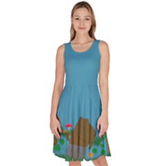 Capybara Dress Knee Length Skater Dress With Pockets