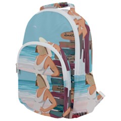 Vacation On The Ocean Rounded Multi Pocket Backpack