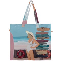Vacation On The Ocean Canvas Travel Bag by SychEva