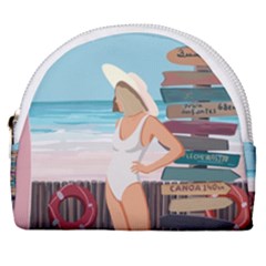 Vacation On The Ocean Horseshoe Style Canvas Pouch