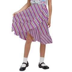 Background-102 Kids  Ruffle Flared Wrap Midi Skirt by nateshop