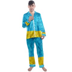 Background-107 Men s Long Sleeve Satin Pajamas Set by nateshop