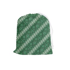 Batik-green Drawstring Pouch (Large)