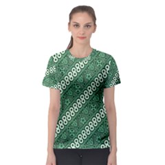 Batik-green Women s Sport Mesh Tee