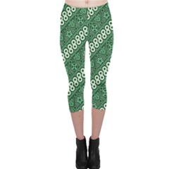 Batik-green Capri Leggings 