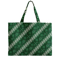 Batik-green Zipper Mini Tote Bag by nateshop