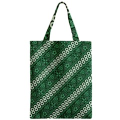 Batik-green Zipper Classic Tote Bag by nateshop