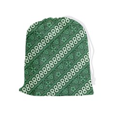 Batik-green Drawstring Pouch (xl) by nateshop