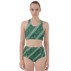 Batik-green Racer Back Bikini Set