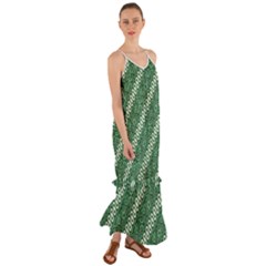 Batik-green Cami Maxi Ruffle Chiffon Dress