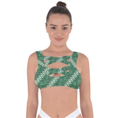 Batik-green Bandaged Up Bikini Top