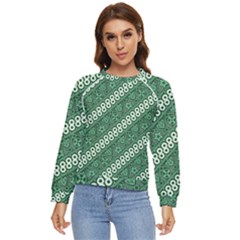 Batik-green Women s Long Sleeve Raglan Tee