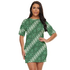 Batik-green Just Threw It On Dress