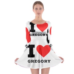 I Love Gregory Long Sleeve Skater Dress by ilovewhateva