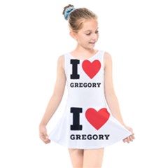 I Love Gregory Kids  Skater Dress Swimsuit by ilovewhateva