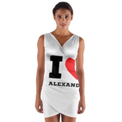 I Love Alexander Wrap Front Bodycon Dress