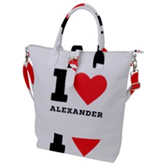 I Love Alexander Buckle Top Tote Bag by ilovewhateva