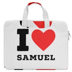 I Love Samuel Macbook Pro 13  Double Pocket Laptop Bag by ilovewhateva