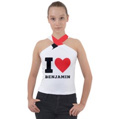 I Love Benjamin Cross Neck Velour Top by ilovewhateva