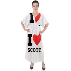 I Love Scott V-neck Boho Style Maxi Dress by ilovewhateva