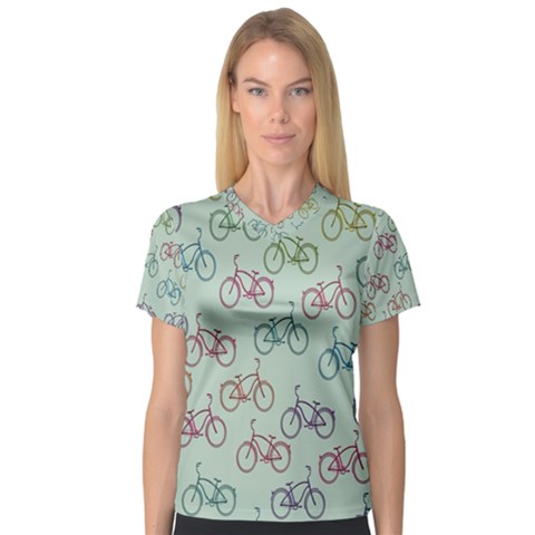 Bicycle V-neck Sport Mesh Tee by nateshop