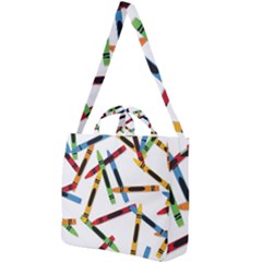 Crayons Square Shoulder Tote Bag by nateshop