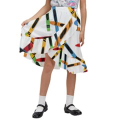 Crayons Kids  Ruffle Flared Wrap Midi Skirt by nateshop