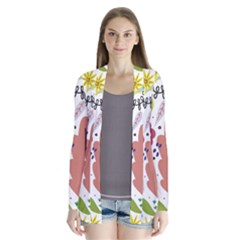 Flowers-101 Drape Collar Cardigan by nateshop