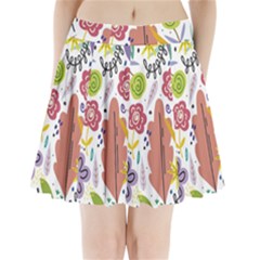 Flowers-101 Pleated Mini Skirt by nateshop