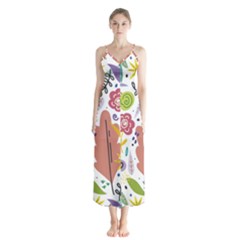 Flowers-101 Button Up Chiffon Maxi Dress by nateshop