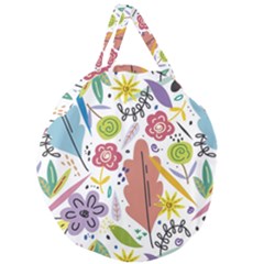 Flowers-101 Giant Round Zipper Tote