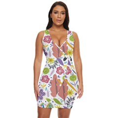 Flowers-101 Draped Bodycon Dress by nateshop