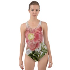 Flowers-102 Cut-out Back One Piece Swimsuit
