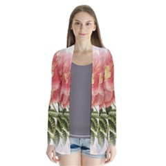 Flowers-102 Drape Collar Cardigan by nateshop