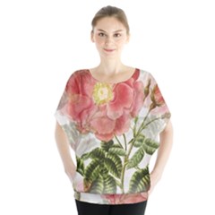 Flowers-102 Batwing Chiffon Blouse