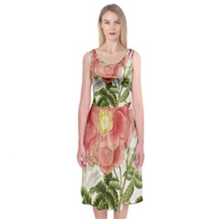 Flowers-102 Midi Sleeveless Dress