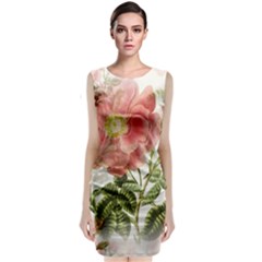 Flowers-102 Classic Sleeveless Midi Dress