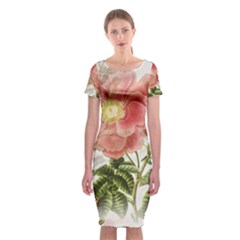Flowers-102 Classic Short Sleeve Midi Dress