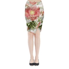 Flowers-102 Midi Wrap Pencil Skirt