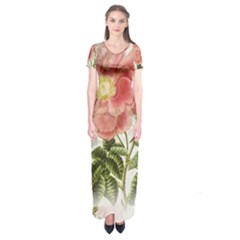 Flowers-102 Short Sleeve Maxi Dress
