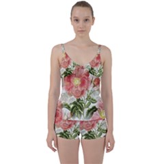 Flowers-102 Tie Front Two Piece Tankini