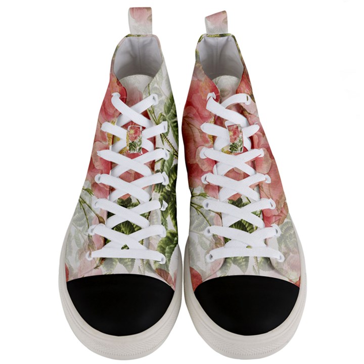 Flowers-102 Men s Mid-Top Canvas Sneakers