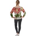 Flowers-102 Off Shoulder Long Sleeve Velour Top View2