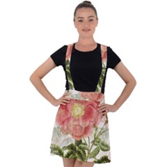 Flowers-102 Velvet Suspender Skater Skirt