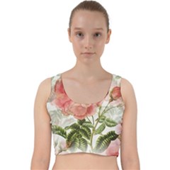 Flowers-102 Velvet Racer Back Crop Top