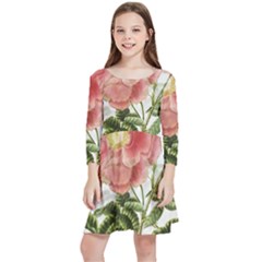 Flowers-102 Kids  Quarter Sleeve Skater Dress
