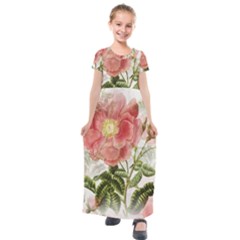 Flowers-102 Kids  Short Sleeve Maxi Dress