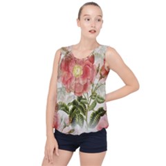 Flowers-102 Bubble Hem Chiffon Tank Top